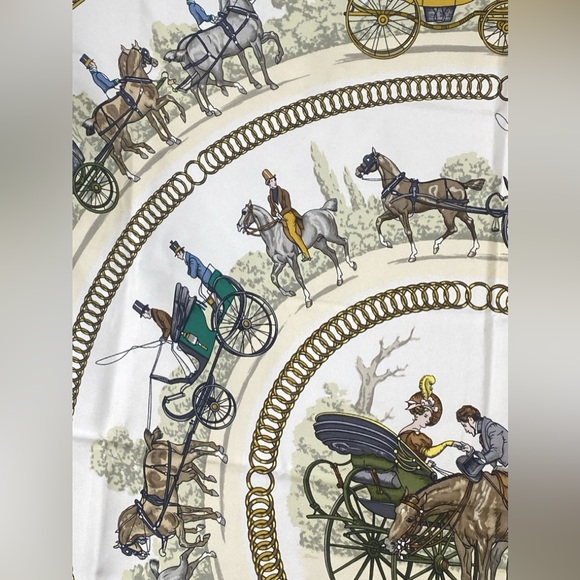 Hermes Vintage Silk Scarf Carre 90 “La Promenade De Longchamps” By P.Ledoux - Picture 8 of 14